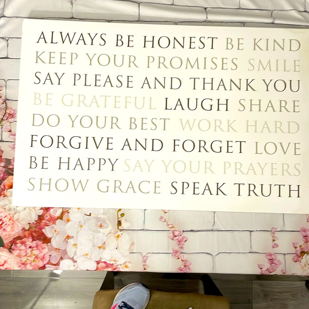 Wall decor promises.